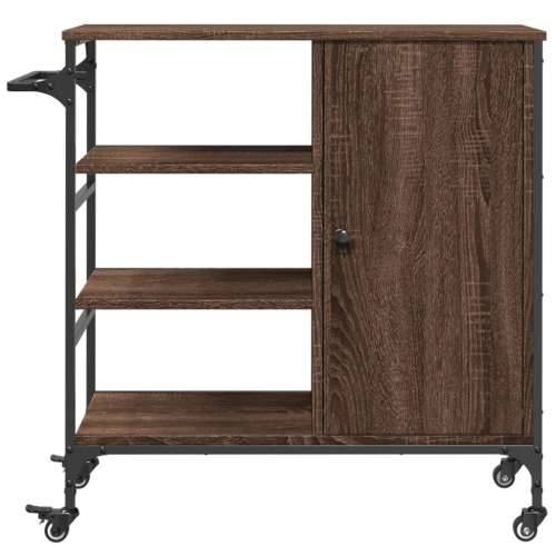 Kuhinjska kolica boja hrasta 87,5x38,5x84,5cm konstruirano drvo - Smeđi hrast Cijena