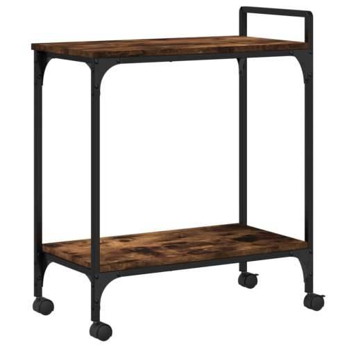 Kuhinjska kolica boja hrasta 60,5x31x72,5 cm konstruirano drvo - Dimljeni hrast Cijena