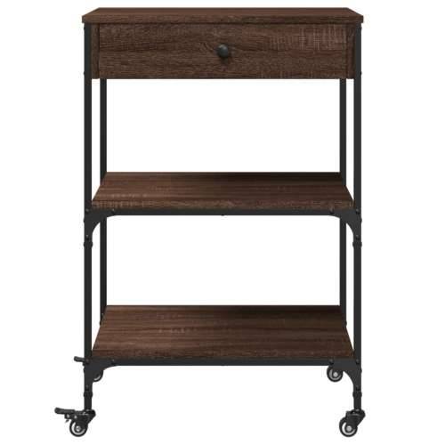 Kuhinjska kolica boja hrasta 60x48x89,5 cm konstruirano drvo - Smeđi hrast Cijena