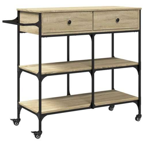 Kuhinjska kolica boja hrasta 105 x 42 x 95 cm konstruirano drvo - sonoma hrast Cijena