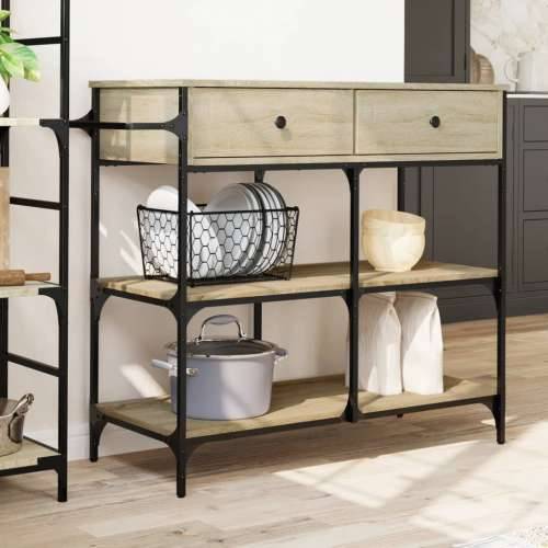 Kuhinjska kolica boja hrasta 105 x 42 x 95 cm konstruirano drvo - sonoma hrast Cijena