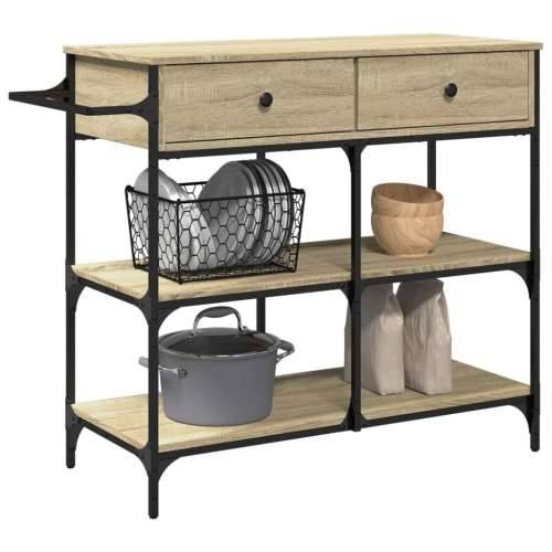 Kuhinjska kolica boja hrasta 105 x 42 x 95 cm konstruirano drvo - sonoma hrast Cijena