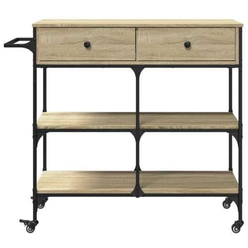 Kuhinjska kolica boja hrasta 105 x 42 x 95 cm konstruirano drvo - sonoma hrast Cijena