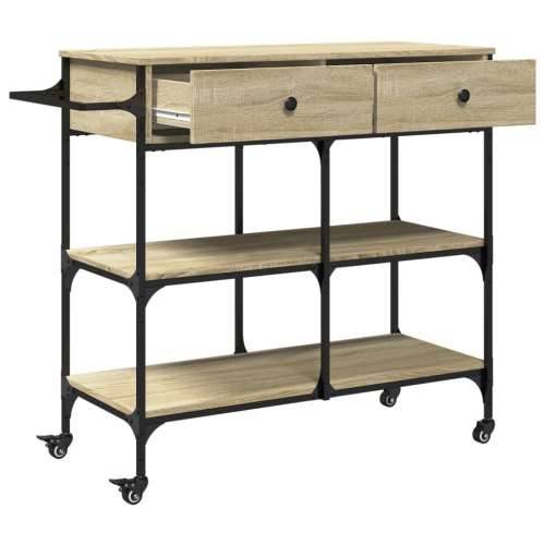 Kuhinjska kolica boja hrasta 105 x 42 x 95 cm konstruirano drvo - sonoma hrast Cijena