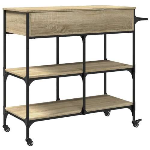 Kuhinjska kolica boja hrasta 105 x 42 x 95 cm konstruirano drvo - sonoma hrast Cijena