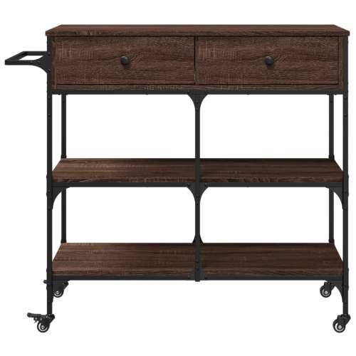 Kuhinjska kolica boja hrasta 105 x 42 x 95 cm konstruirano drvo - Smeđi hrast Cijena