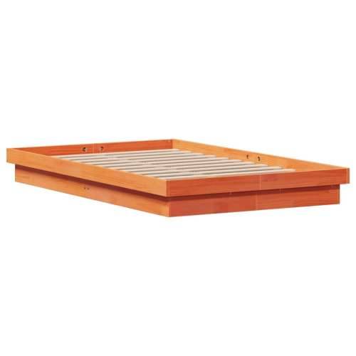 LED okvir kreveta voštano smeđi 140x190 cm od masivne borovine - Voštano smeđa 140 x 190 cm Cijena
