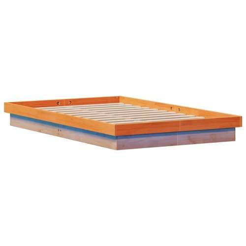 LED okvir kreveta voštano smeđi 140x190 cm od masivne borovine - Voštano smeđa 140 x 190 cm Cijena