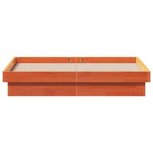 LED okvir kreveta voštano smeđi 140x190 cm od masivne borovine - Voštano smeđa 140 x 190 cm Cijena