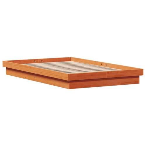 LED okvir kreveta voštano smeđi 140x190 cm od masivne borovine - Voštano smeđa 140 x 190 cm Cijena