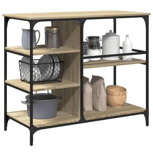 Kuhinjska kolica boja hrasta 100x45x89,5 cm konstruirano drvo - sonoma hrast Cijena