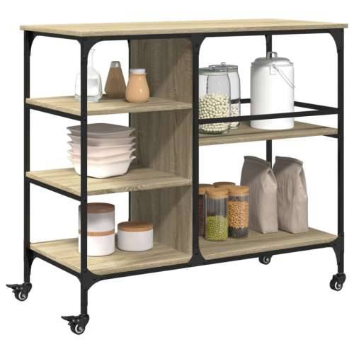 Kuhinjska kolica boja hrasta 100x45x89,5 cm konstruirano drvo - sonoma hrast Cijena