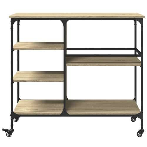 Kuhinjska kolica boja hrasta 100x45x89,5 cm konstruirano drvo - sonoma hrast Cijena