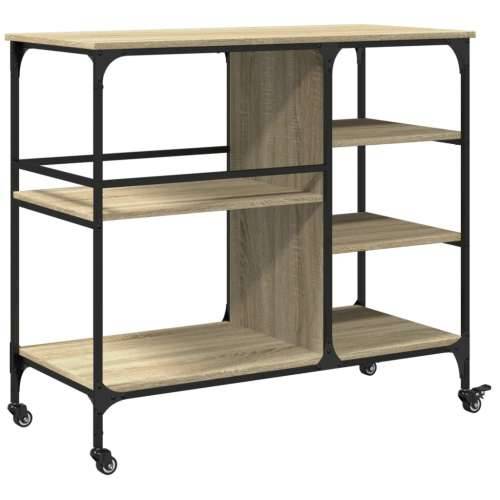 Kuhinjska kolica boja hrasta 100x45x89,5 cm konstruirano drvo - sonoma hrast Cijena