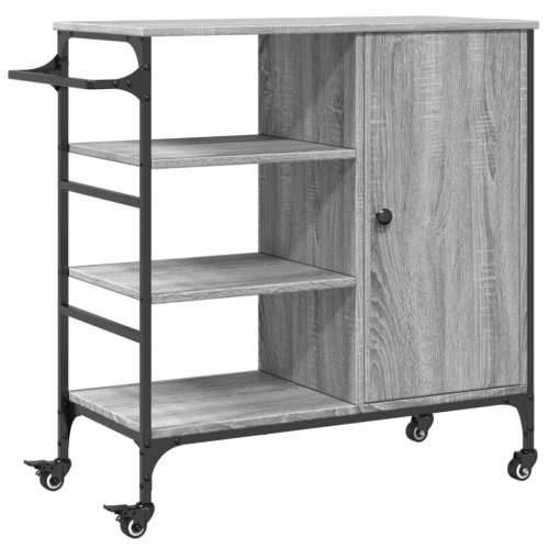 Kuhinjska kolica boja hrasta 87,5x38,5x84,5cm konstruirano drvo - Sivi hrast sonoma Cijena