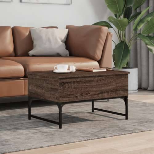 Stolić za kavu smeđa boja hrasta 70x50x40 cm od drva i metala - Smeđi hrast 1 70 cm Cijena