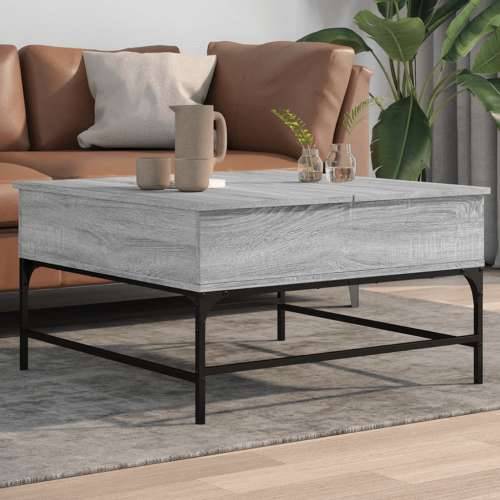 Stolić za kavu siva boja hrasta 80x80x45 cm od drva i metala - Sivi hrast sonoma 80 x 80 x 45 cm 1 Cijena