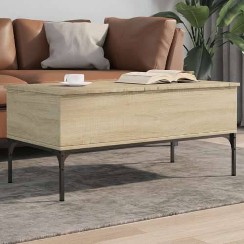Stolić za kavu boja hrasta 100 x 50 x 45 cm od drva i metala - sonoma hrast 1 Cijena