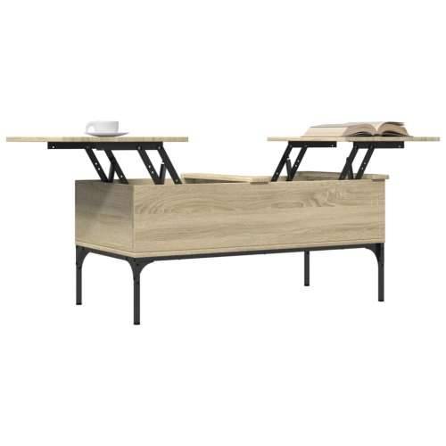 Stolić za kavu boja hrasta 100 x 50 x 45 cm od drva i metala - sonoma hrast 1 Cijena