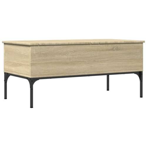 Stolić za kavu boja hrasta 100 x 50 x 45 cm od drva i metala - sonoma hrast 1 Cijena