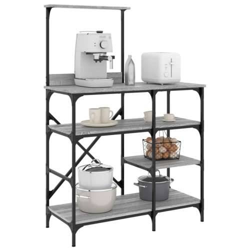 Pekarski stalak siva boja hrasta 90x40x132 cm od drva i metala - Sivi hrast sonoma Cijena