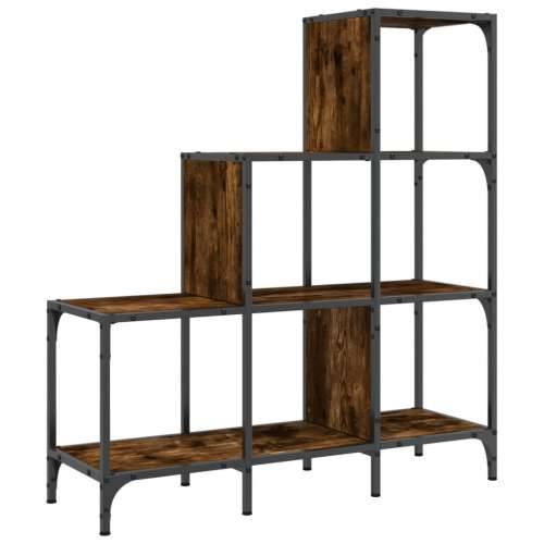Regal za knjige boja hrasta 92 x 30 x 102 cm od drva i metala Dimljeni hrast 1 102 cm 92 cm Cijena