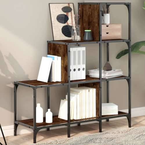 Regal za knjige boja hrasta 92 x 30 x 102 cm od drva i metala Dimljeni hrast 1 102 cm 92 cm Cijena