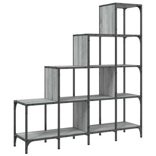 Regal za knjige siva boja hrasta 122x30x132 cm od drva i metala - Sivi hrast sonoma 1 132 cm 122 cm Cijena
