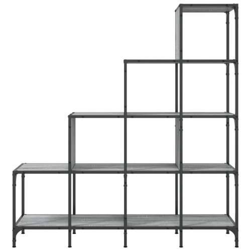 Regal za knjige siva boja hrasta 122x30x132 cm od drva i metala - Sivi hrast sonoma 1 132 cm 122 cm Cijena
