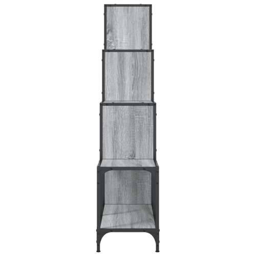Regal za knjige siva boja hrasta 122x30x132 cm od drva i metala - Sivi hrast sonoma 1 132 cm 122 cm Cijena