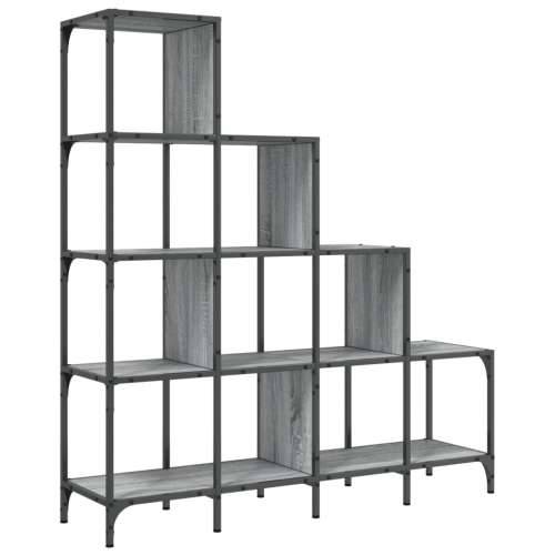 Regal za knjige siva boja hrasta 122x30x132 cm od drva i metala - Sivi hrast sonoma 1 132 cm 122 cm Cijena