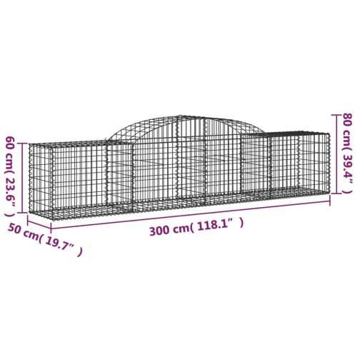 Lučne gabionske košare 30 kom 300x50x60/80 cm pocinčano željezo Cijena