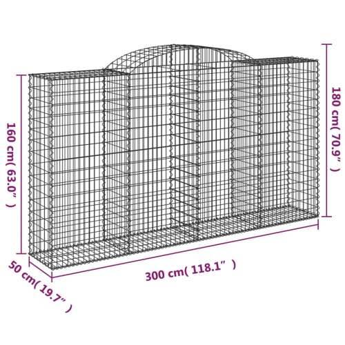 Lučne gabionske košare 7 kom 300x50x160/180cm pocinčano željezo Cijena