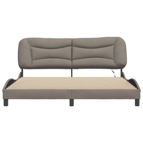 Okvir kreveta s LED-om bez madraca Taupe 180x200 cm tkanina - Sivo-smeđa 180 x 200 cm Cijena