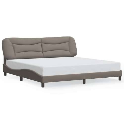 Okvir kreveta s LED svjetlima smeđesivi 200 x 200 cm od tkanine - Sivo-smeđa 200 x 200 cm Cijena