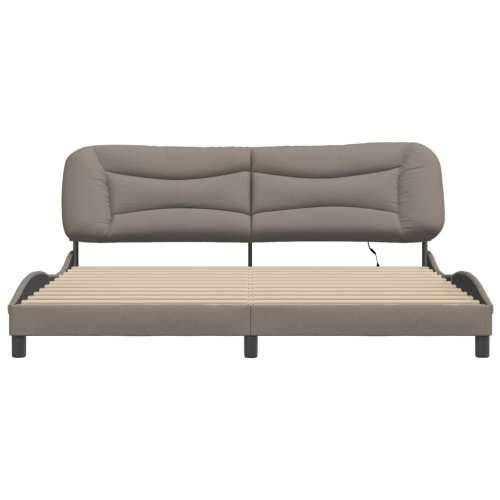 Okvir kreveta s LED svjetlima smeđesivi 200 x 200 cm od tkanine - Sivo-smeđa 200 x 200 cm Cijena