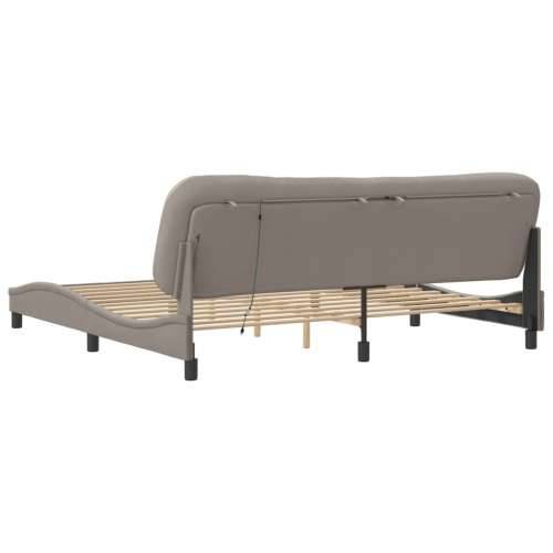 Okvir kreveta s LED svjetlima smeđesivi 200 x 200 cm od tkanine - Sivo-smeđa 200 x 200 cm Cijena
