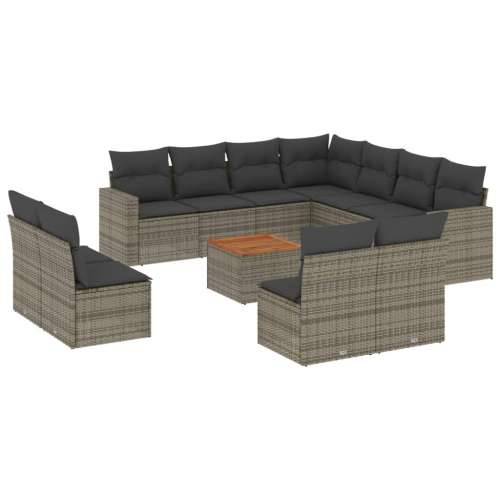 Vrtna garnitura - 12-dijelni set vrtnih sofa od poliratana s jastucima sivi - siva i tamnosiva 1 Cijena