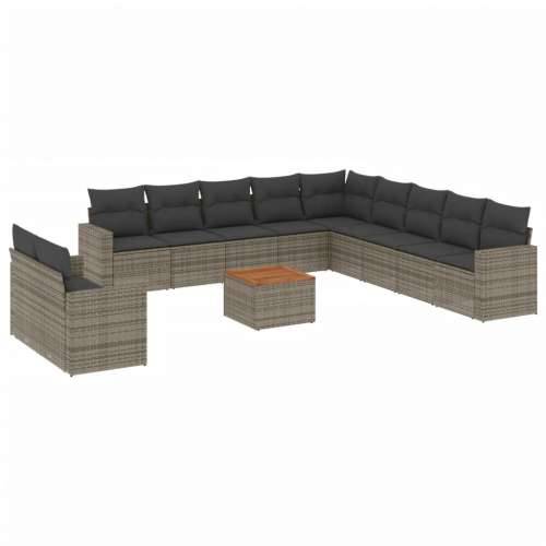 Vrtna garnitura - 12-dijelni set vrtnih sofa od poliratana s jastucima sivi - siva i tamnosiva 1 Cijena