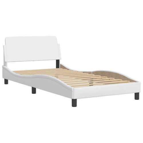 Okvir za krevet s uzglavljem bijeli 100x200 cm od umjetne kože - Bijela 100 x 200 cm Cijena