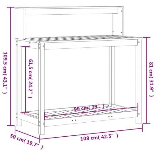 Stol za sadnju s policama 108x50x109,5 cm od masivne duglazije - Prirodni douglas 108 x 50 x 109,5 cm 1 Cijena