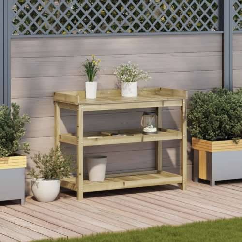 Stol za sadnju s policama 108x45x86,5 cm impregnirana borovina - Prirodno impregnirano 108 x 45 x 86,5 cm 1 Cijena