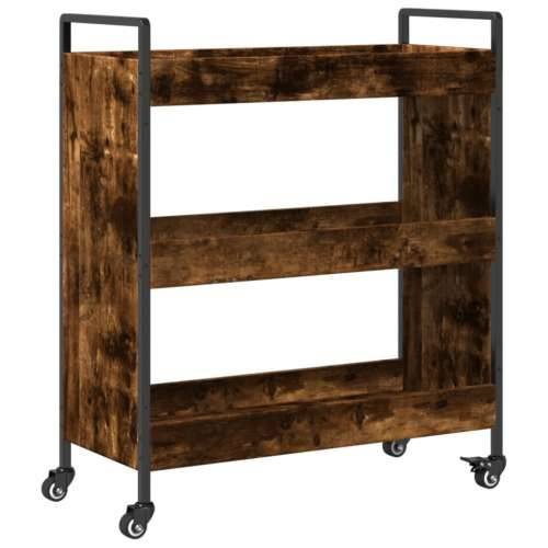 Kuhinjska kolica boja hrasta 70 x 30 x 82 cm konstruirano drvo - Dimljeni hrast Cijena