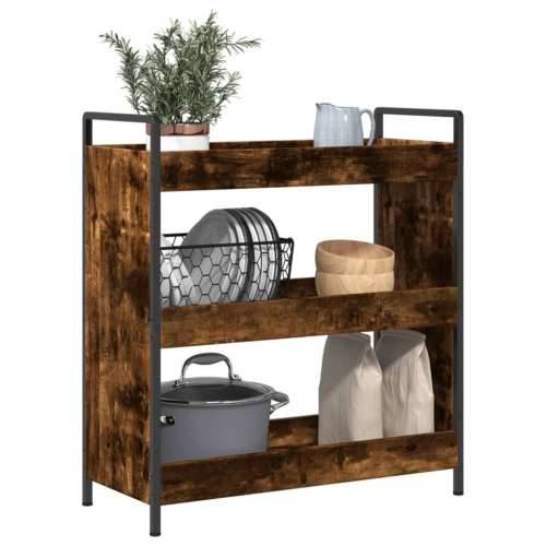 Kuhinjska kolica boja hrasta 70 x 30 x 82 cm konstruirano drvo - Dimljeni hrast Cijena