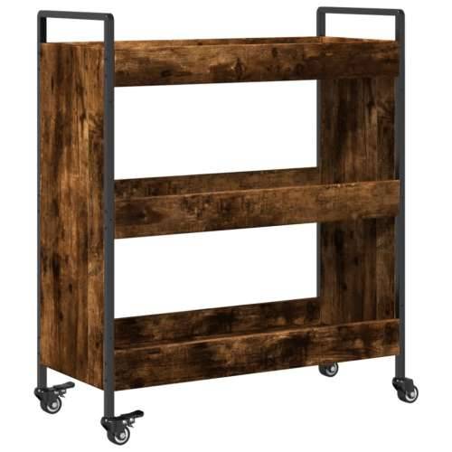 Kuhinjska kolica boja hrasta 70 x 30 x 82 cm konstruirano drvo - Dimljeni hrast Cijena