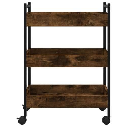 Kuhinjska kolica boja hrasta 50 x 30 x 70 cm konstruirano drvo - Dimljeni hrast Cijena
