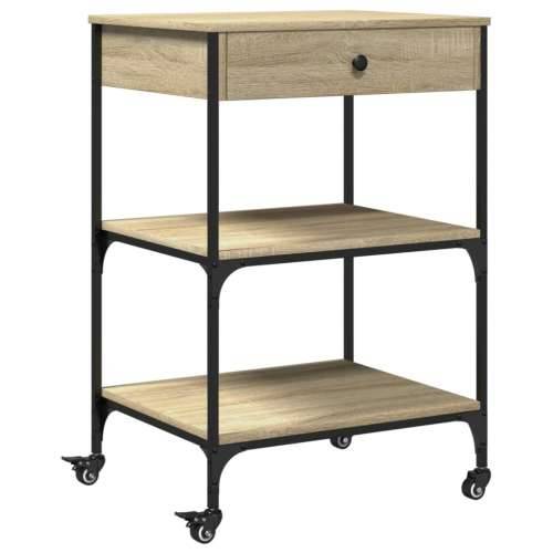 Kuhinjska kolica boja hrasta 60x48x89,5 cm konstruirano drvo - sonoma hrast Cijena