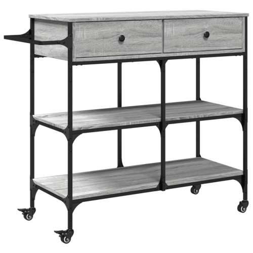 Kuhinjska kolica boja hrasta 105 x 42 x 95 cm konstruirano drvo - Sivi hrast sonoma Cijena