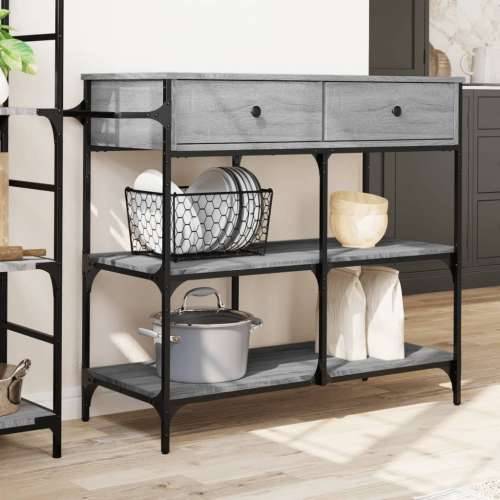 Kuhinjska kolica boja hrasta 105 x 42 x 95 cm konstruirano drvo - Sivi hrast sonoma Cijena