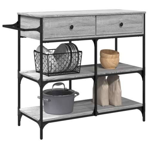 Kuhinjska kolica boja hrasta 105 x 42 x 95 cm konstruirano drvo - Sivi hrast sonoma Cijena